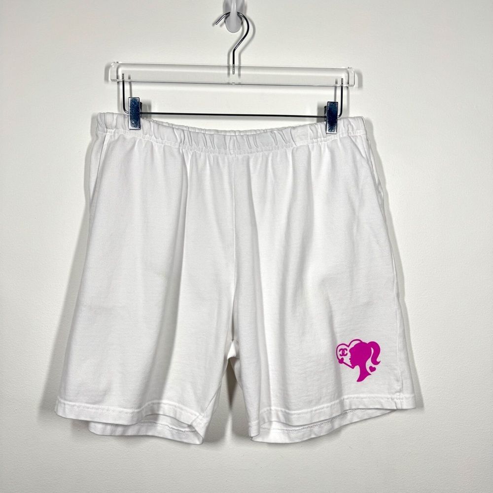 Mega Yacht New Women's Size XL White Pink CC Barbie Sweat Shorts New in Bag